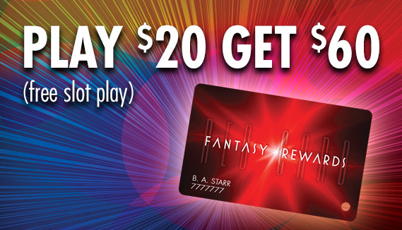 Play $20 Get $60 New Member Free Play Offer